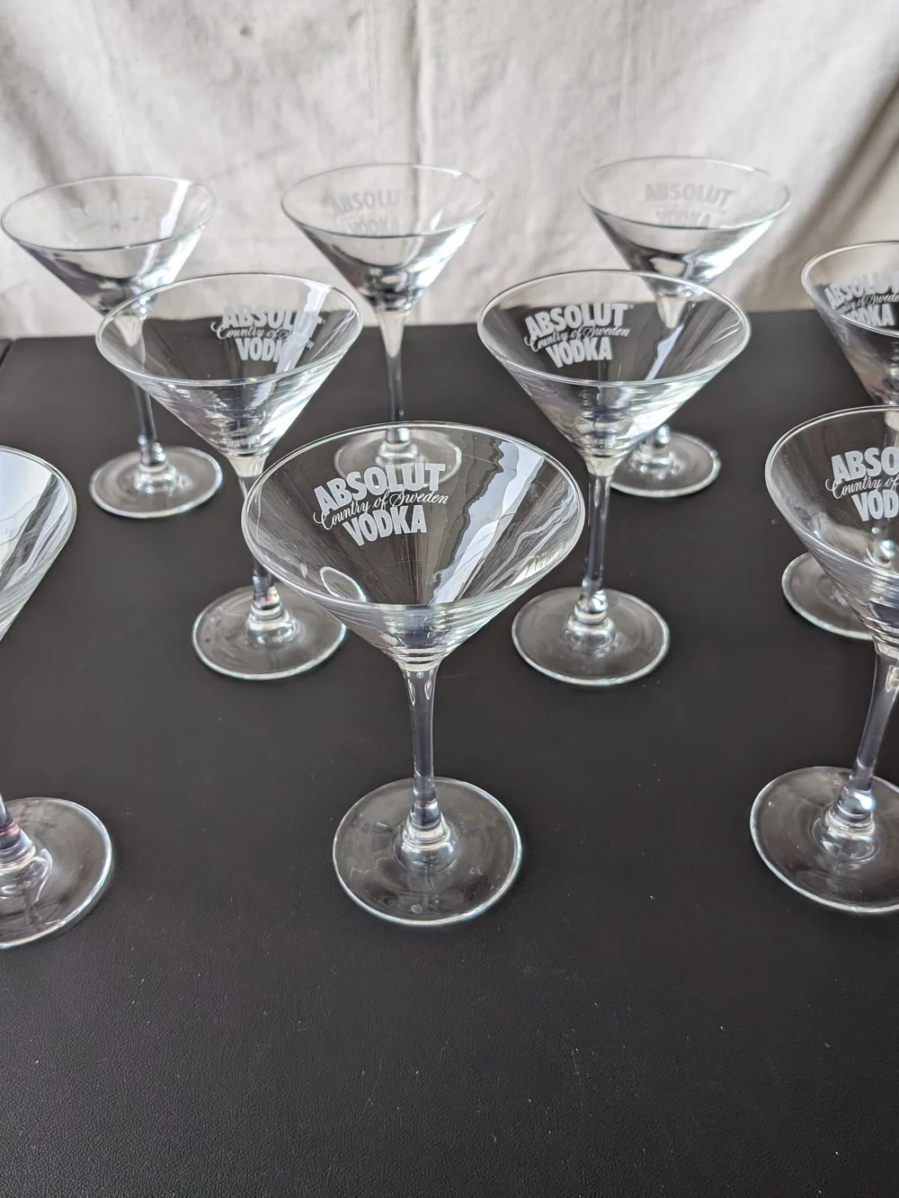 Absolut Vodka Martini Glasses - Set of 9